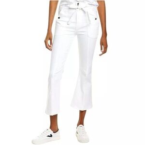 Frame Blanc Le Crop Flare Belted Jeans